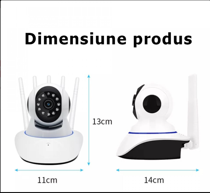 Camera Supraveghere WiFi cu 5 Antene, Sunet Bidirectional si Card 32GB - Monitorizare Completa 24/7