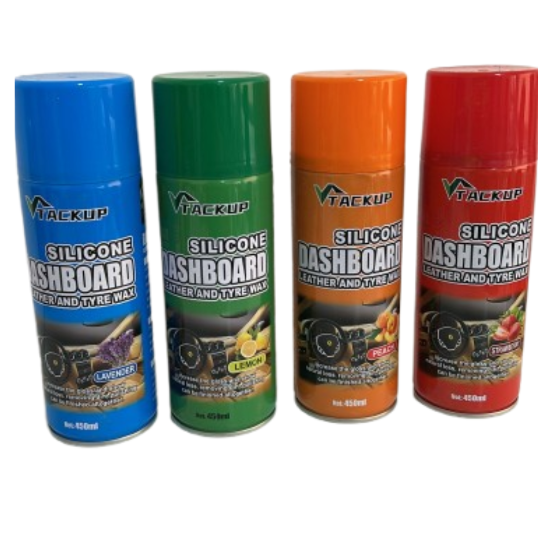 PACHET 1+1 Spray Silicon Auto TACK UP 450ml - Ceara Lichida Bord si Piele, Efect Antistatatic