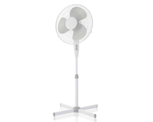 Ventilator cu picior JRH, 40 W, 3 viteze, 3 moduri ventilare, Alb