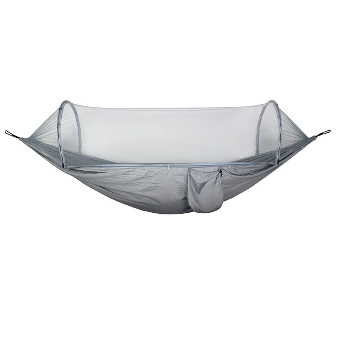 Hamac Dublu cu Plasa Antiinsecte 150x200cm - Material Parasuta, Buzunar Accesorii si Geanta Transport