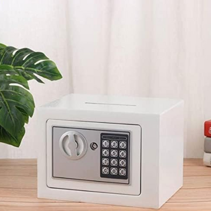Seif Metalic cu Cod Digital si Cheie - Cutie Economii Sigura cu Slot pentru Bani