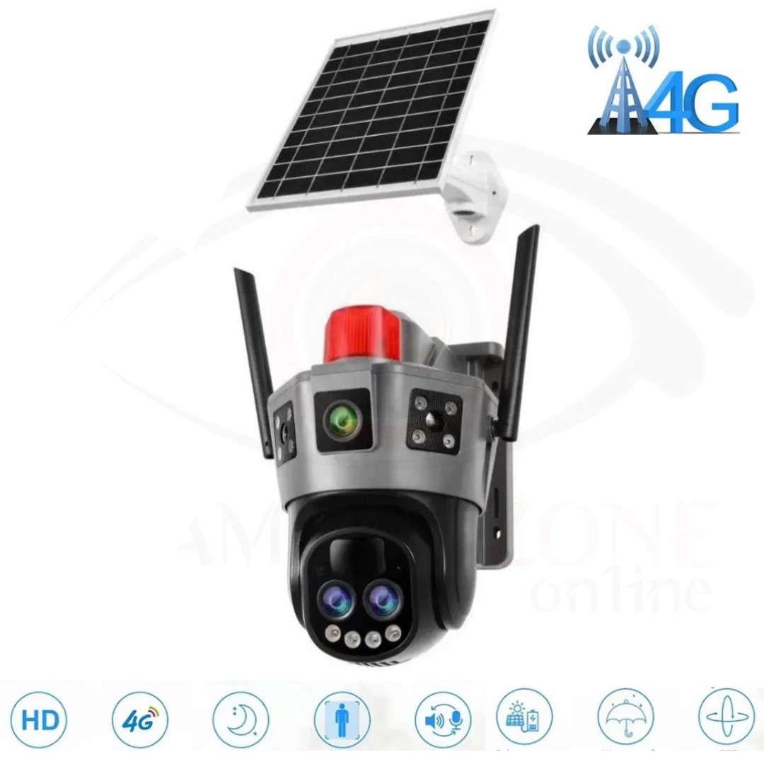Camera Supraveghere 4G PTZ Solara 360° cu Dual Lens, Viziune Color Nocturna si Audio Bidirectional