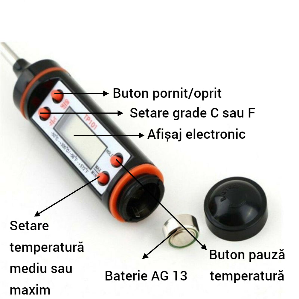 Termometru Digital pentru Gatit - Precizie ±1°C, Interval -50°C la 300°C