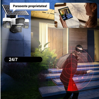 Camera de Supraveghere Solara 4G TL3 - Baterie 12000mAh, Senzor PIR, Viziune Nocturna, Control OKAM Pro