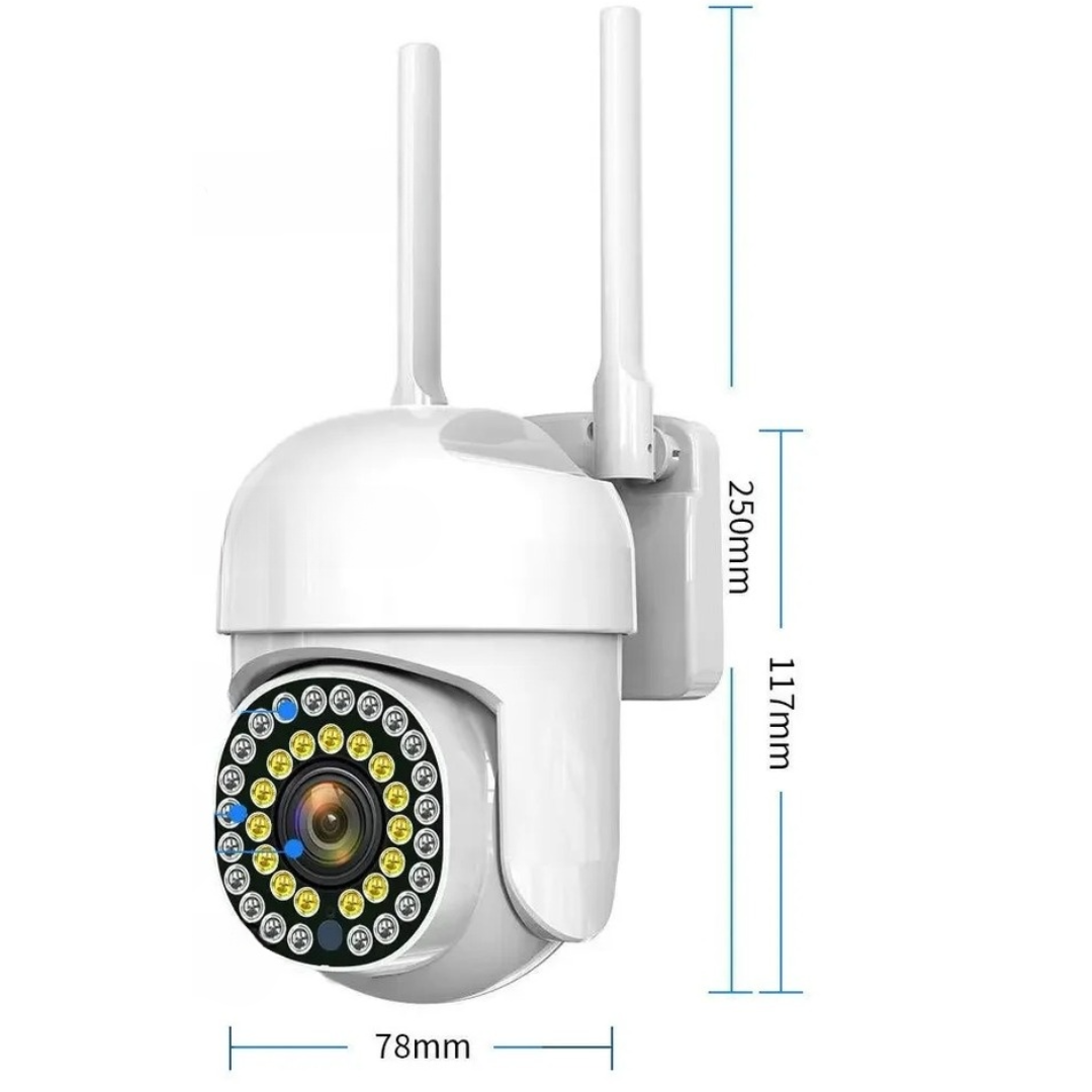Camera Supraveghere Exterior WiFi Smart - Vedere Nocturna Color, Detectare Miscare + Card 32GB