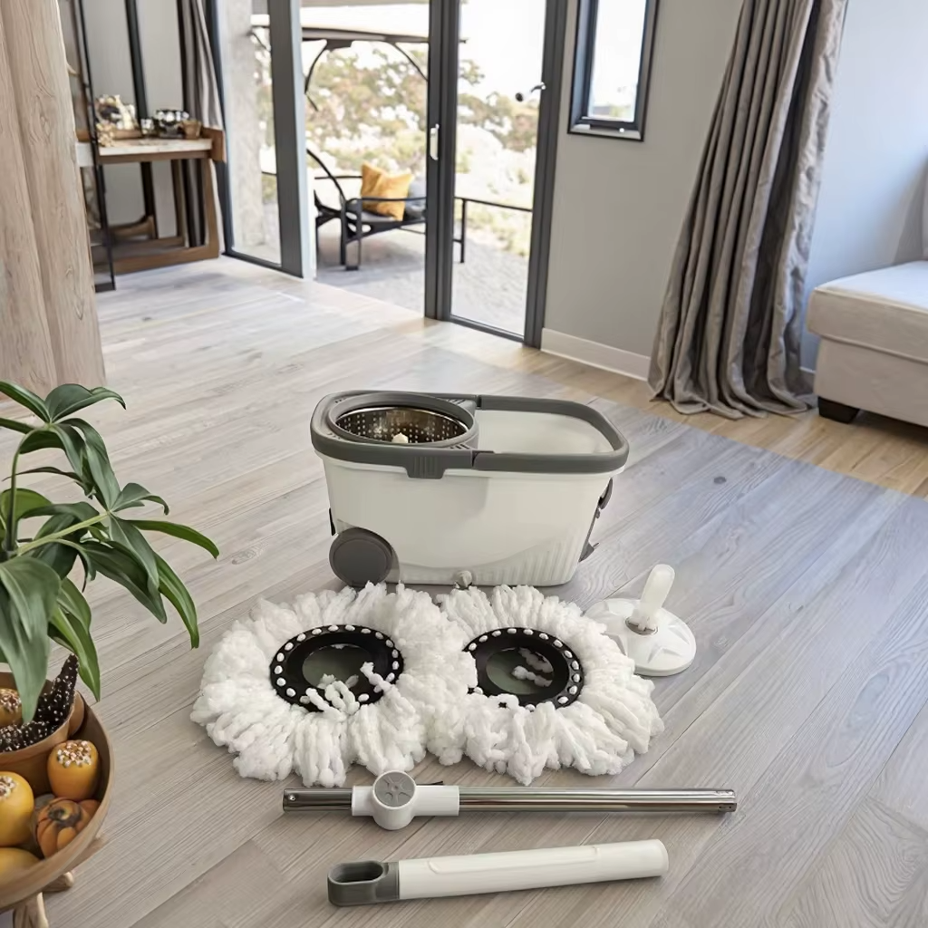 Mop Rotativ 360° cu Galeata Dubla si Stoarcere Automata - Include 2 Rezerve