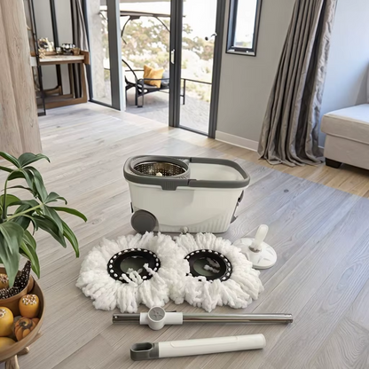 Mop Rotativ 360° cu Galeata Dubla si Stoarcere Automata - Include 2 Rezerve