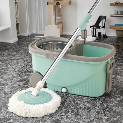 Mop Rotativ 360° cu Galeata Dubla si Stoarcere Automata - Include 2 Rezerve