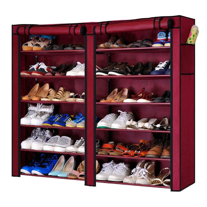 Dulap Textil Portabil pentru Incaltaminte - Organizator 36 Perechi cu Fermoare