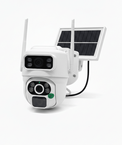 Cameră de Supraveghere Dual Lens 4G LTE si wifi – Monitorizare 360°, Panou Solar și Zoom optic 10X