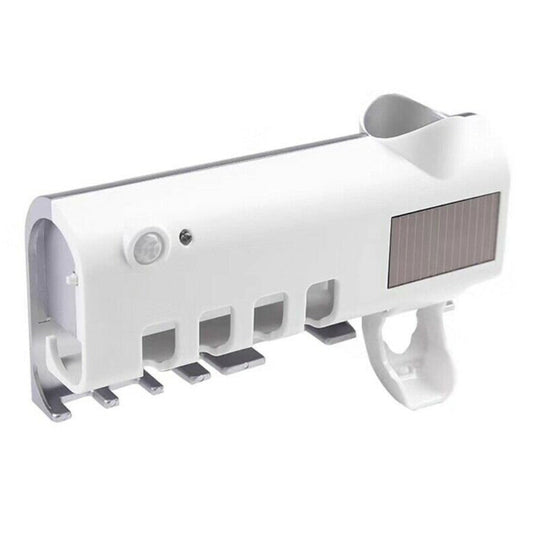 Dozator Pasta de Dinti cu Sterilizator UV si Suport 4 Periute - Alimentare Solara
