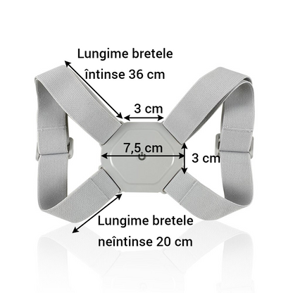 Corector de Postura Inteligent cu Vibratii - Dispozitiv Ergonomic pentru Spate, Gat si Umeri