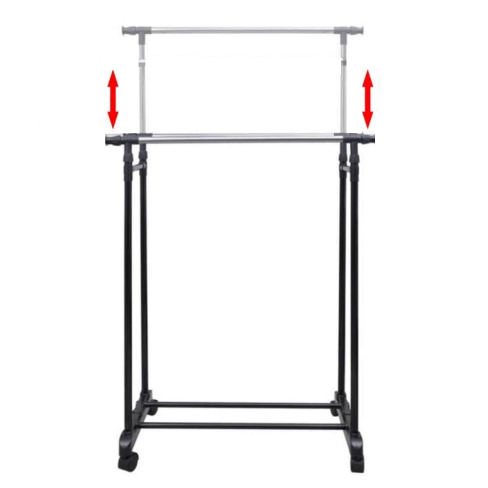 Suport Mobil pentru Haine cu Roti - Inaltime Reglabila 72-130cm - Organizare Profesionala