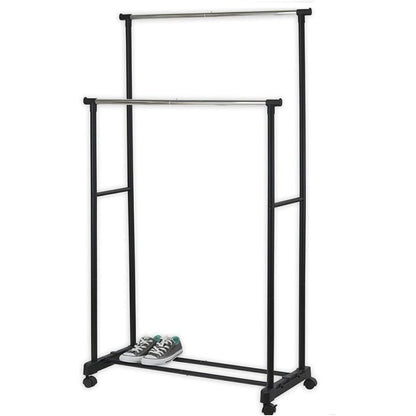 Suport Mobil pentru Haine cu Roti - Inaltime Reglabila 72-130cm - Organizare Profesionala
