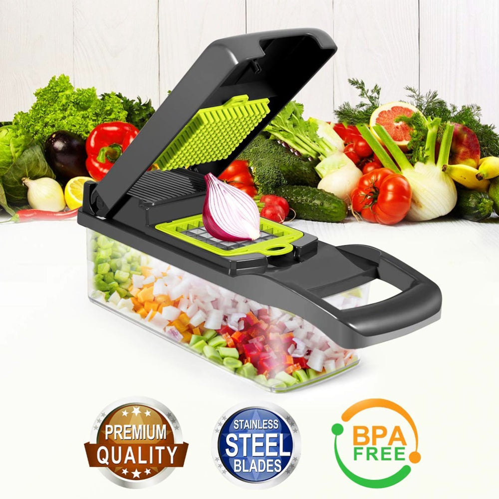 Razatoare Multifunctionala pentru Fructe si Legume - Set 12 Piese cu Protectie Mana