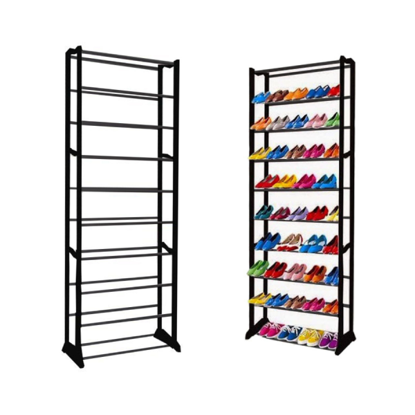 Pantofar inalt 7 etaje elegant alb - Organizare optima incaltaminte