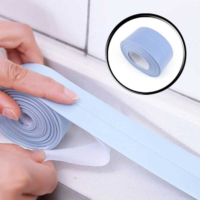 Set 2 Benzi Adezive de Etansare Impermeabile 4cm - Albastru, Autoadezive pentru Bucatarie si Baie