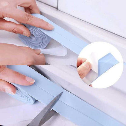 Set 2 Benzi Adezive de Etansare Impermeabile 4cm - Albastru, Autoadezive pentru Bucatarie si Baie