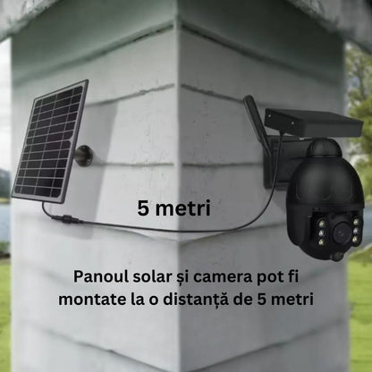Camera de Supraveghere WiFi Exterior 4MP, Incarcare Solara, Night Vision, Rezistenta la Apa IP67, Detectare Miscare, Microfon si Difuzor Bidirectionale, Control Complet al Camerei prin Aplicatie