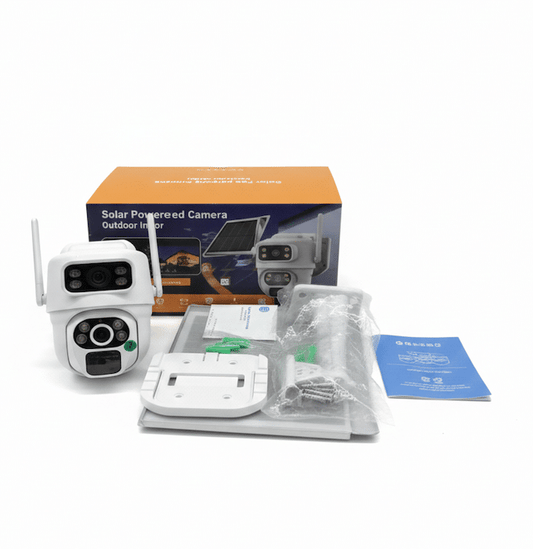 Cameră de Supraveghere Dual Lens 4G LTE si wifi – Monitorizare 360°, Panou Solar și Zoom optic 10X