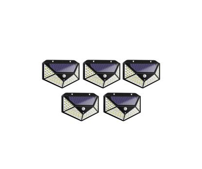 Set 5 Lampi ULTRA 100 LED Solare cu senzor de miscare si lumina 3 moduri ILUMINARE