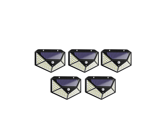 Set 5 Lampi ULTRA 100 LED Solare cu senzor de miscare si lumina 3 moduri ILUMINARE