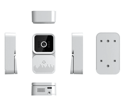 Sonerie inteligenta fara fir, distanta 30m, Wi-Fi, cu camera, schimbare de voce, stocare imagini in cloud, alb