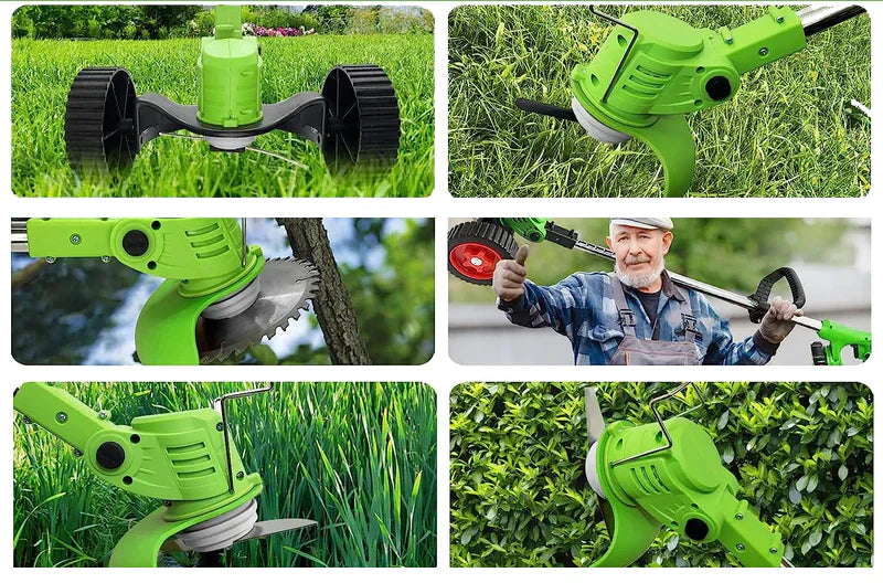 Motocoasă electrică cu roti 48V, 6000 mAh, 20000 RPM, cu acumulatori