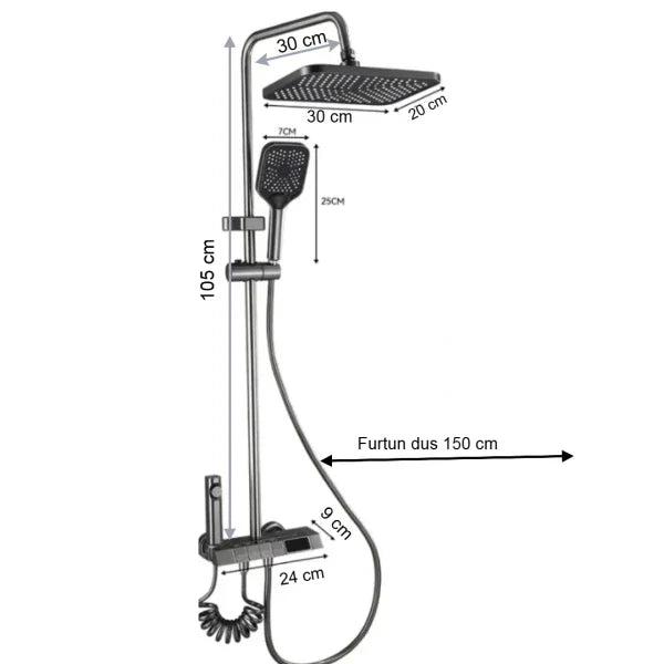 Pachet Promo Lux Bucătărie + Baie – Chiuvetă Premium Inox & Set Duș Smart cu LED