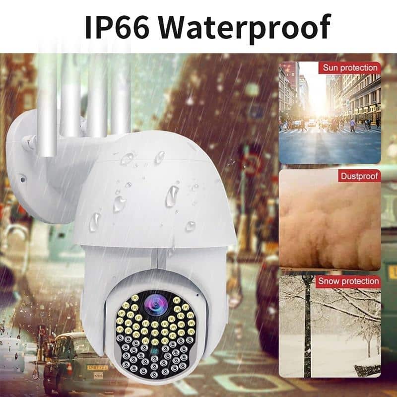 Camera IP supraveghere 63 LED HD 1944P WIFI 5MP C Cameră de securitate interior/exterior 4 antenă