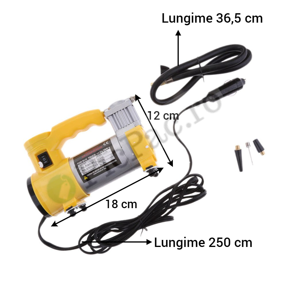 Compresor Auto Profesional 12V, 35L/min - Ideal pentru SUV, Microbuze, Camionete