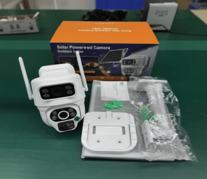 Cameră de Supraveghere Dual Lens 4G LTE si wifi – Monitorizare 360°, Panou Solar și Zoom optic 10X