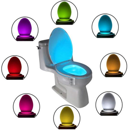 Lampa LED pentru toaleta cu senzor de miscare, 8 culori, rezistenta la apa