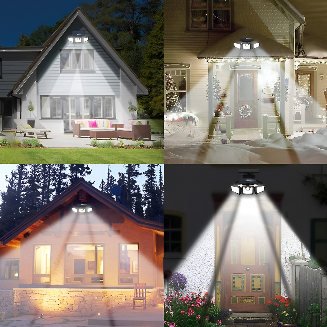 Lampa Solara LED de Exterior cu 3 Capete - Iluminare Ambientala pentru Gradina si Curte