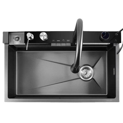 Chiuveta de bucatarie otel inoxidabil, afisaj digital temperatura apa + scurgator vase