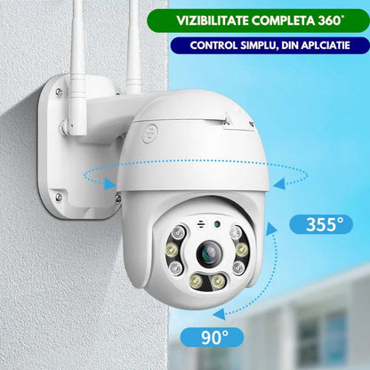 Camera de Supraveghere WiFi Exterioara Rotativa cu Senzor Miscare - Protectie Impermeabila IP65