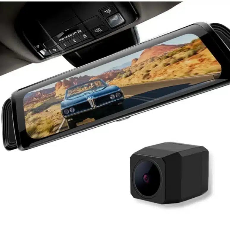 CAMERA AUTO VIDEO PREMIUM TIP OGLINDA DUBLA FULL HD, ECRAN TOUCHSCREEN 10” 12MP UNGHI 170 GRADE
