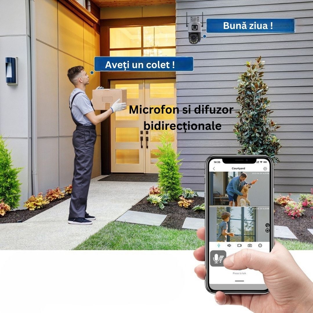 Camera de Supraveghere PTZ 6MP HD, Conexiune WiFi , Zoom Optic 36X, Night Vision 120m, Detectare Miscare Umana, Microfon si Difuzor Bidirectionale, Rezistenta la apa IP66