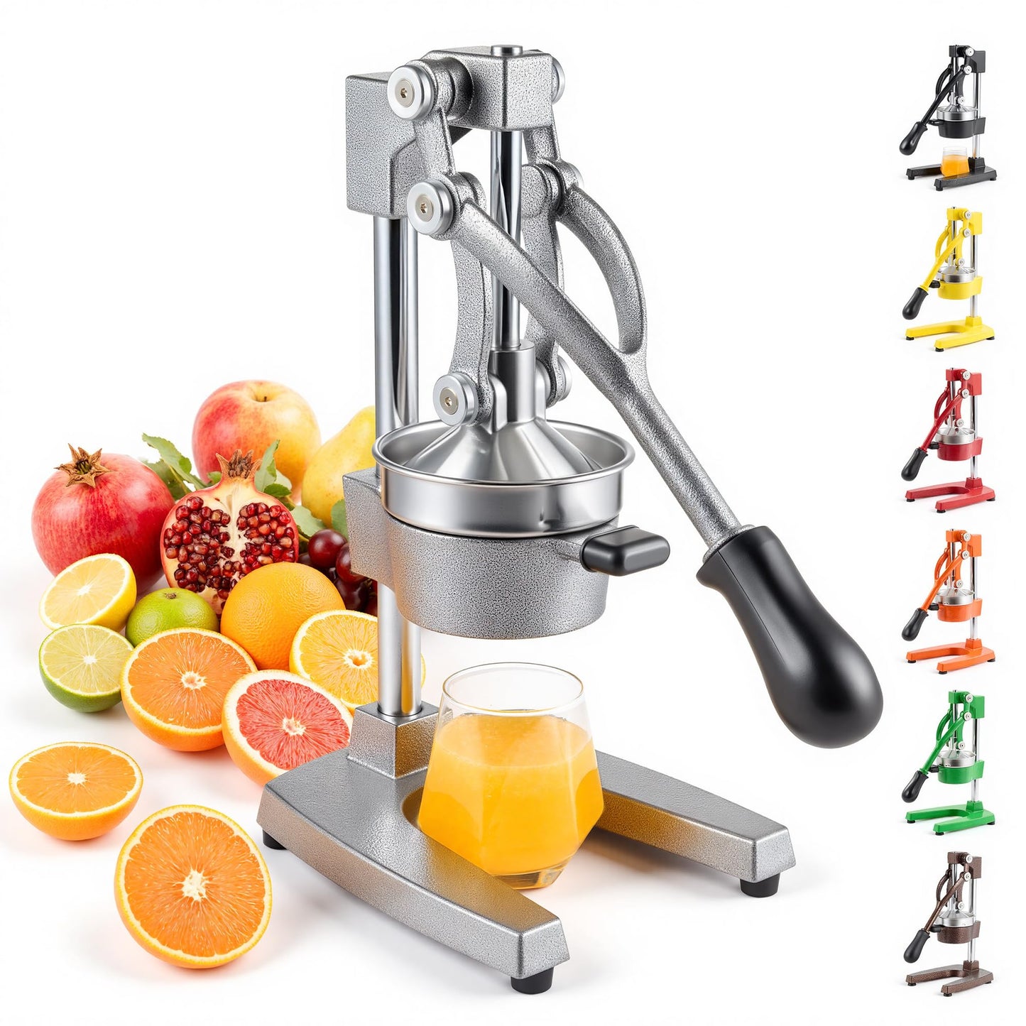 Storcator-presa de Fructe Manual, Fonta si Inox, Argintiu 70.5 X 18 X 21.5