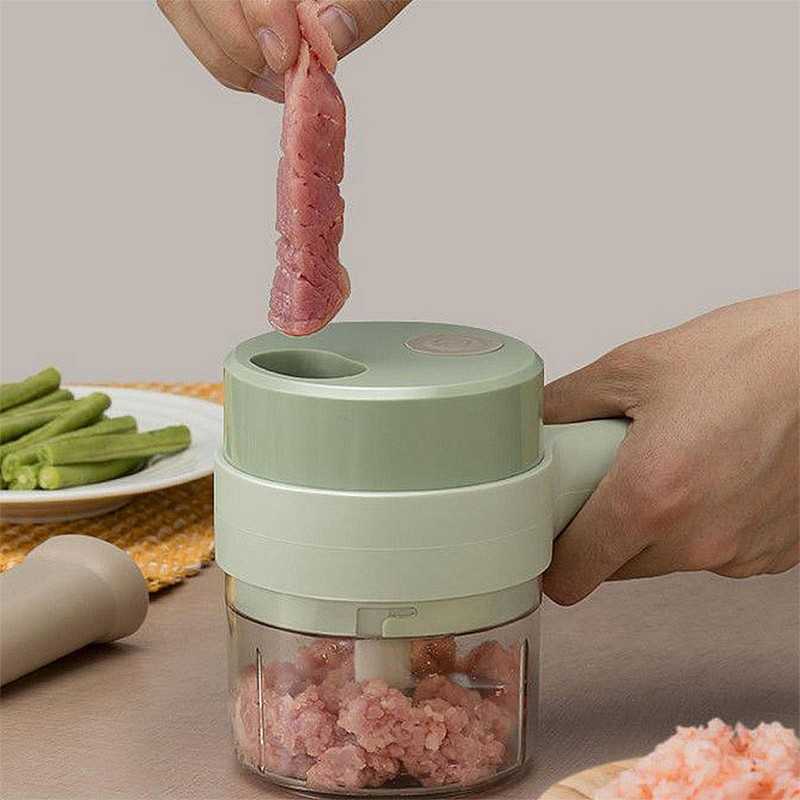 Tocator Electric Multifunctional 4 in 1 pentru Alimente si Legume - Putere Profesionala