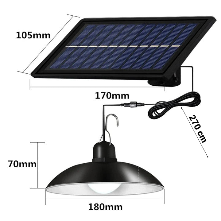 Set 2 Lampi Solare LED cu Abajur Metalic si Telecomanda - Iluminat Exterior/Interior