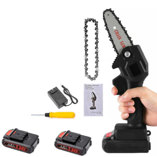 Mini Drujba Portabila Fara Fir 6 inch - 2 Lanturi + Acumulator Inclus