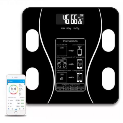 Cantar digital inteligent cu aplicatie Smart - Analizeaza greutatea, grasimea corporala si IMC