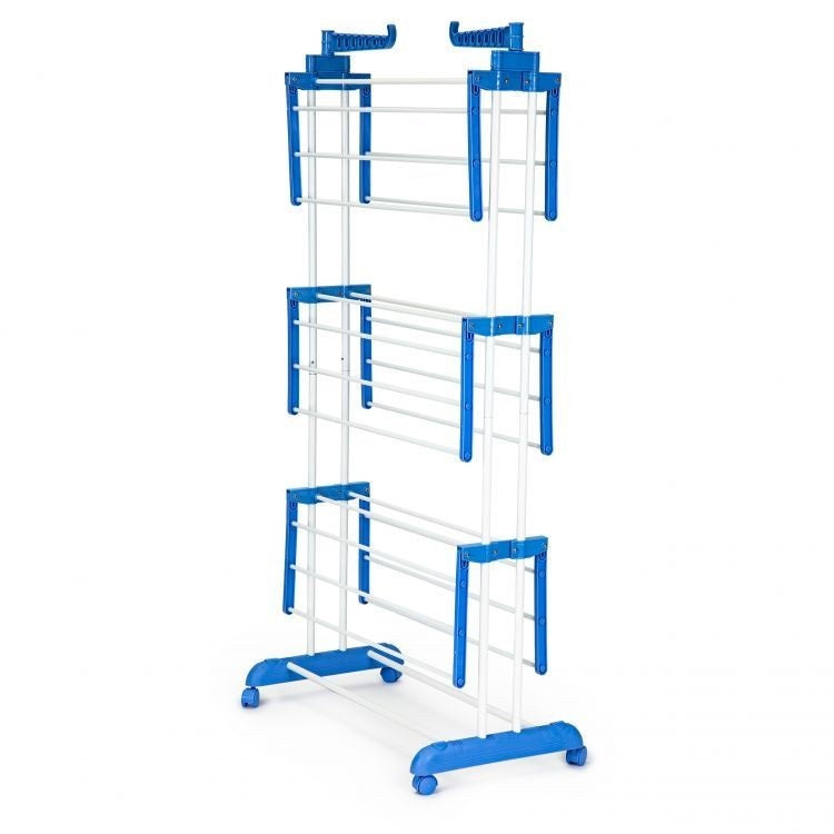 Uscator vertical pliabil pentru rufe cu suport umerase - mobil si compact