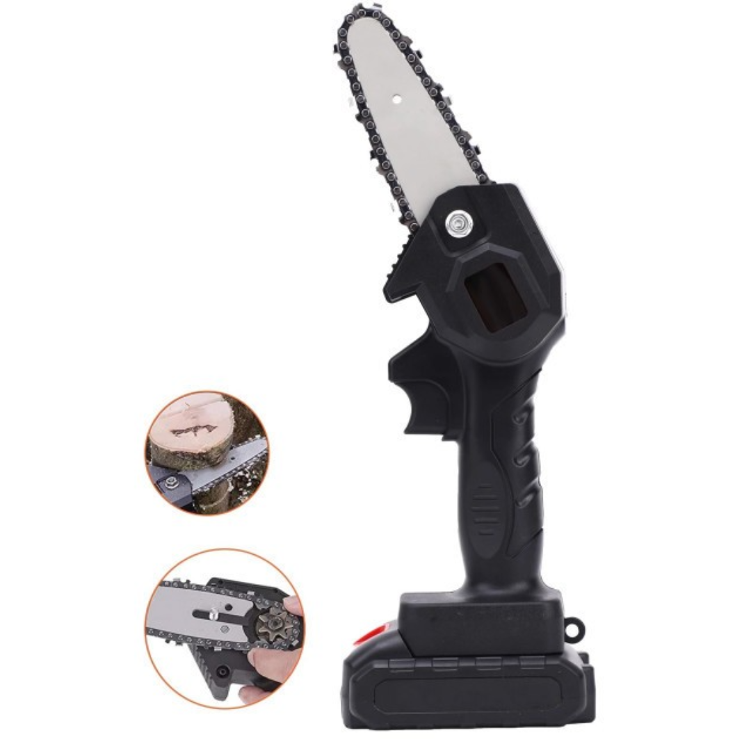Mini Drujba Fara Fir 6 Inch - Portabila cu 2 Acumulatori si 2 Lanturi de Rezerva