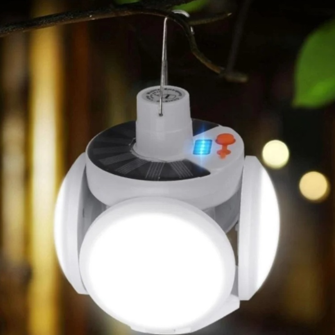 Set 2 Lampi Solare LED Pliabile cu 5 Moduri Iluminare - Camping & Gradina 360° Rezistente la Apa