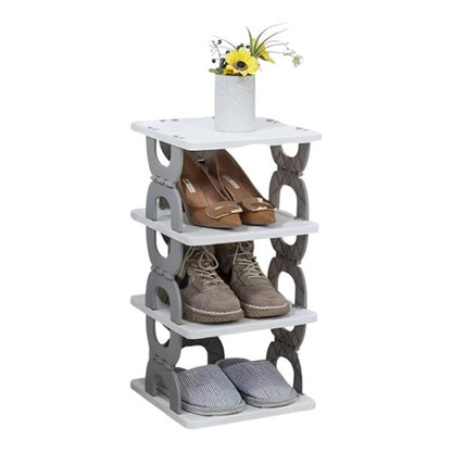 Pantofar inalt 7 etaje elegant alb - Organizare optima incaltaminte