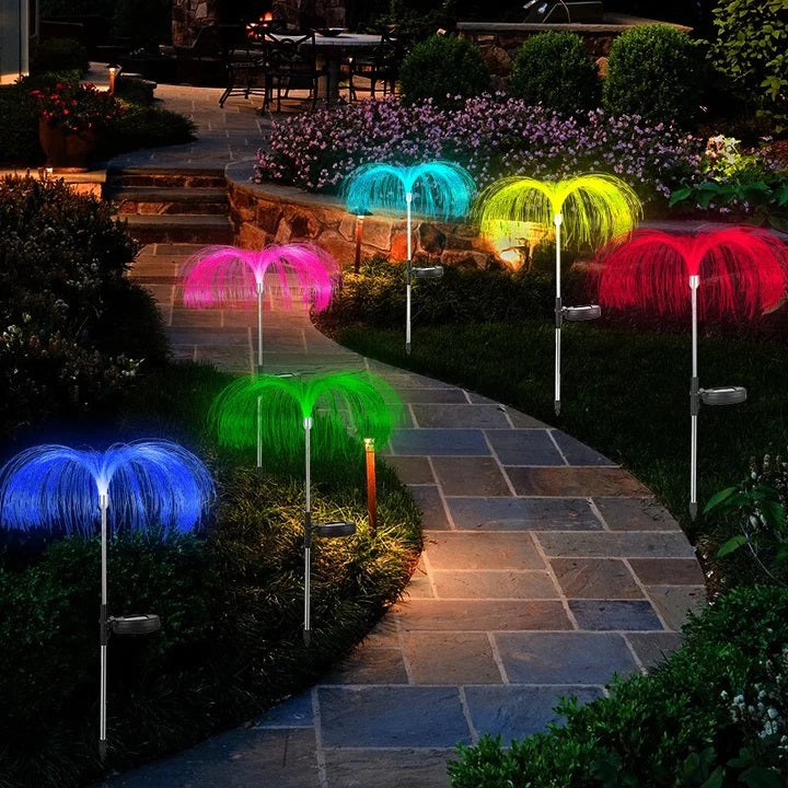 Set 2 Lampi Solare LED Tip Palmier RGB - Iluminat Decorativ Gradina