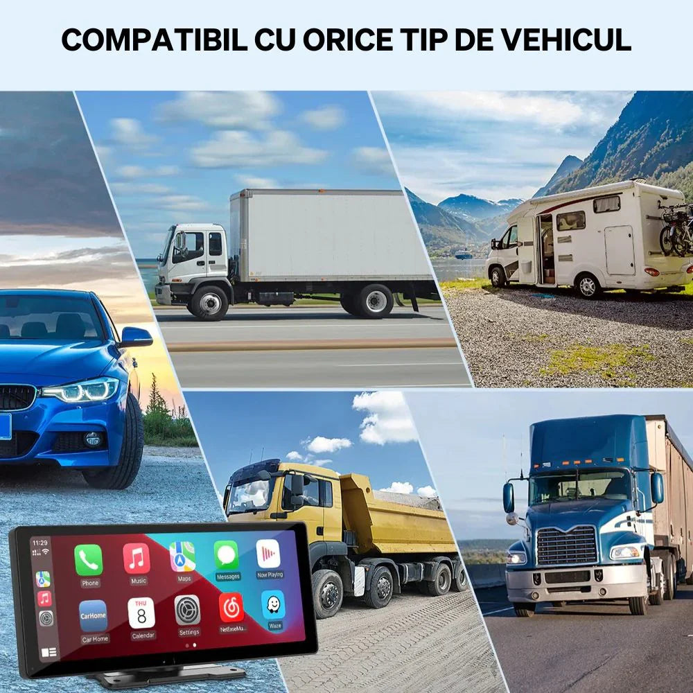 Navigație Auto Universală JRH 10.26″ Touchscreen, Wireless CarPlay/Android Auto, Cameră 4K