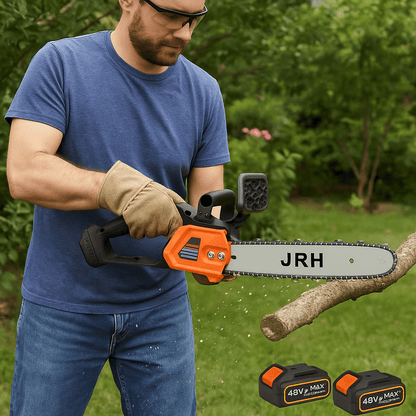 Drujba electrica JRH cu lant 12 inch, cu 2 Acumulatori, 48V, Lithium, 4800rpm, 305mm